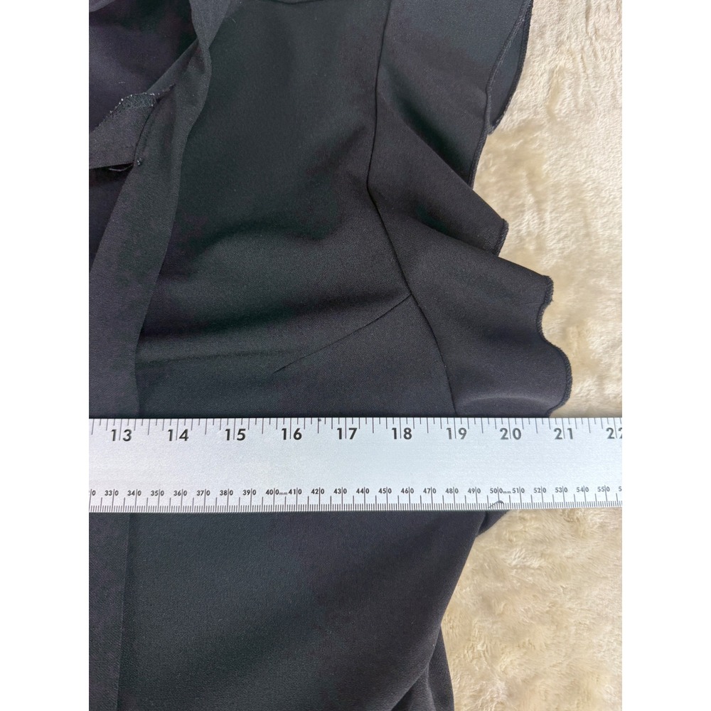 Moyabo Womens Black Ruffle Sleeve Tie Neck Fit and Flare Skater Dress 2XL - Picture 5 of 8